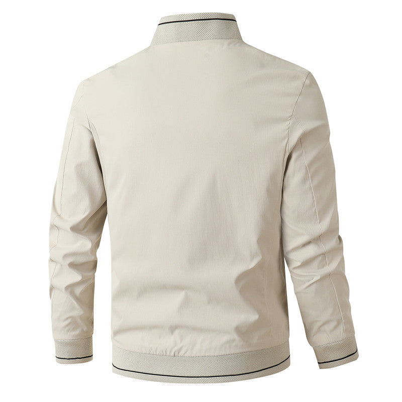 Herren modische Bomberjacke mit sportlichem Design und elastischen Bündchen