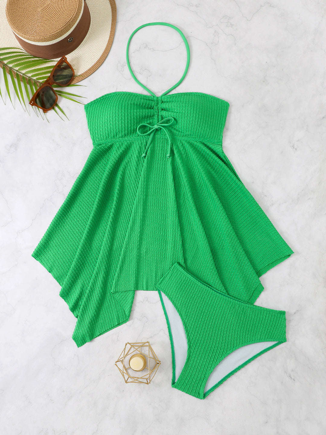Damen Tankini mit lässigem Oberteil und modischem Rock R&B