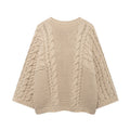 Damen Strickpullover im lässigen Oversize-Schnitt mit aufwendigem Zopfmuster R&B