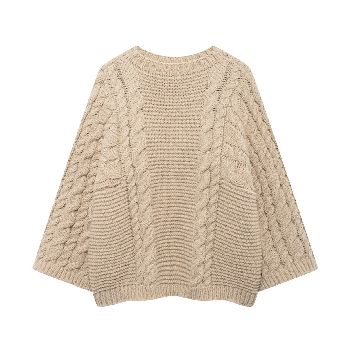 Damen Strickpullover im lässigen Oversize-Schnitt mit aufwendigem Zopfmuster R&B