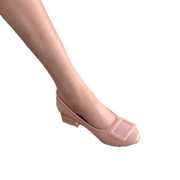 Damen elegante Blockabsatz-Schuhe mit modischer Schnalle R&B