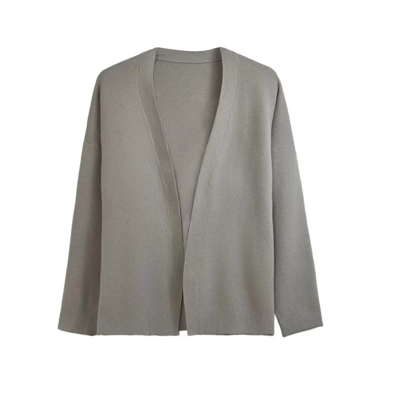 Damen lässiger Pullover mit klassischem Rundhalsausschnitt und langem Arm R&B