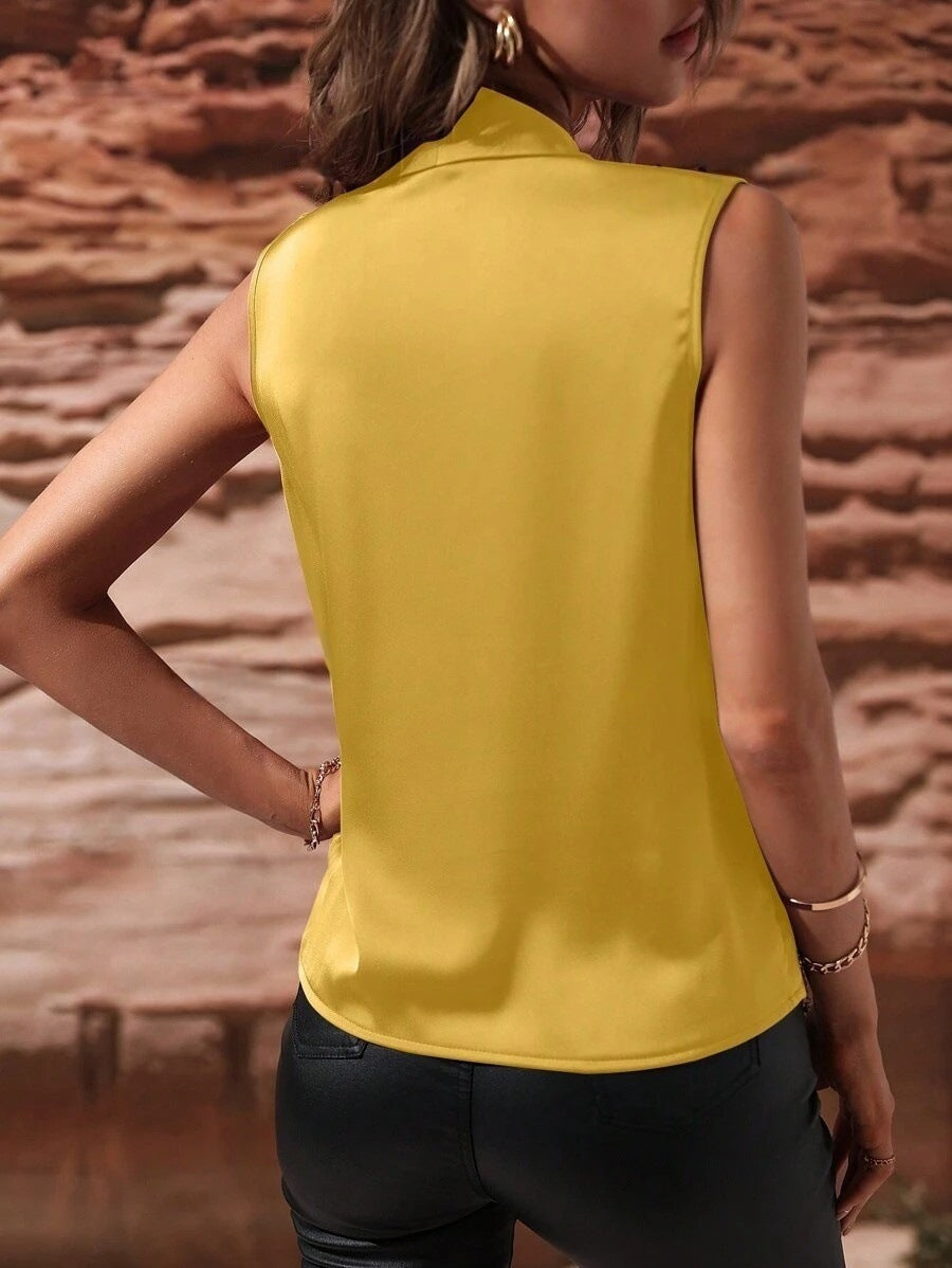 Damen elegantes Oberteil mit Wickeldesign und gerafftem Schnitt R&B
