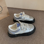 Damen Modische Sneakers mit glänzendem Obermaterial und dämpfender Sohle R&B