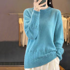 R&B | Strickbluse mit Musterdetails Wolle Komfortabel und Elegant