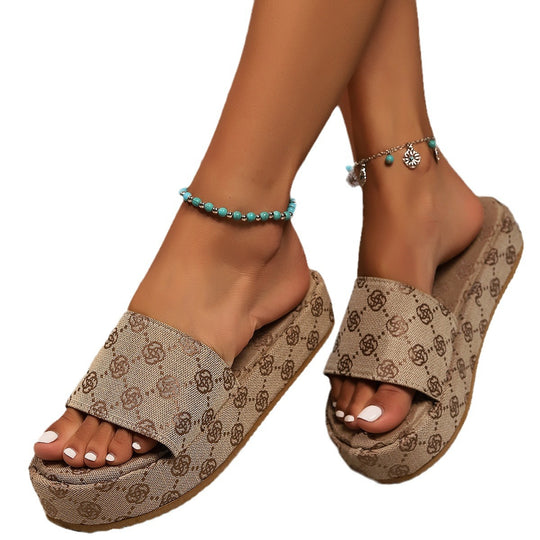 Damen bequeme Haus-Sandalen mit modischem Plateau R&B