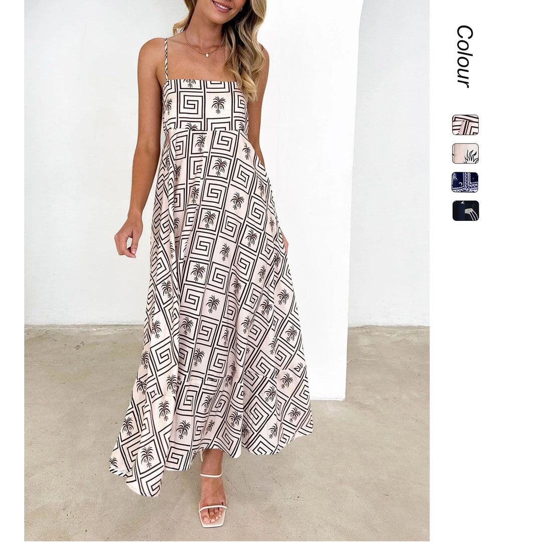 Damen Bohemian Maxikleid mit verspieltem Print und luftiger Silhouette R&B