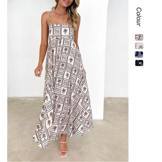 Damen Bohemian Maxikleid mit verspieltem Print und luftiger Silhouette R&B