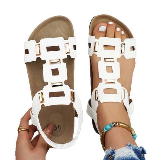 Damen Sandalen mit modischen Akzenten und rutschfester Sohle R&B