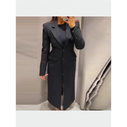 Damen Eleganter Longblazer mit schmaler Silhouette und klassischen Details R&B
