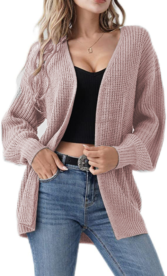 Damen Strickjacke mit offenen Kanten und luftiger Maschenstruktur R&B