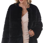 Damen Modischer Kunstfell-Jacke mit strukturiertem Design R&B