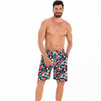 Herren Badeshorts mit floralem Muster und elastischem Bund R&B
