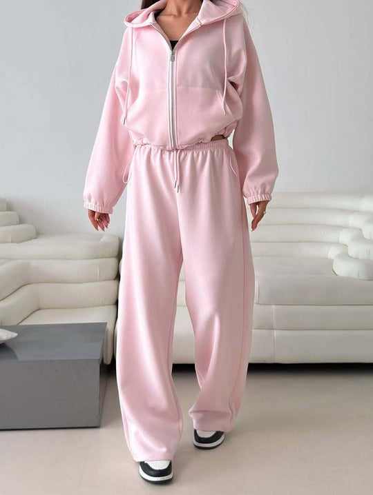 Damen lässige Kapuzenjacke mit hohem Kragen und Reißverschluss R&B
