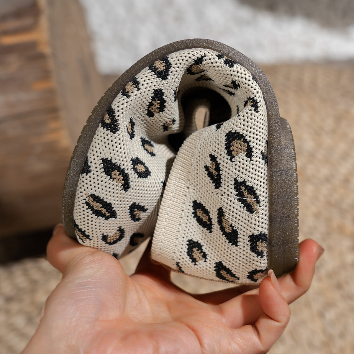 Damen Ballerinas mit modischem Leopardenmuster und bequemer Sohle R&B