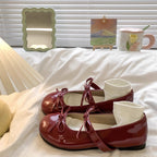 Damen Ballerinas mit elegante Schleifen und beschichtetem Obermaterial R&B
