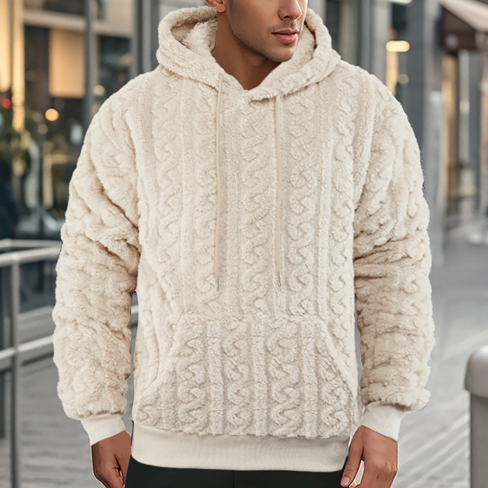 Damen Warmes Kapuzenpullover mit strukturiertem Wabenmuster R&B