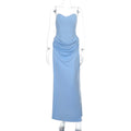Damen Elegantes Maxikleid mit herzförmigem Ausschnitt und Rüschendetails R&B