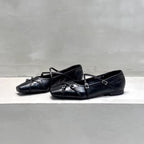 Damen elegante Ballerinas mit modischen Riemchen und exquisite Schnallenverzierung R&B