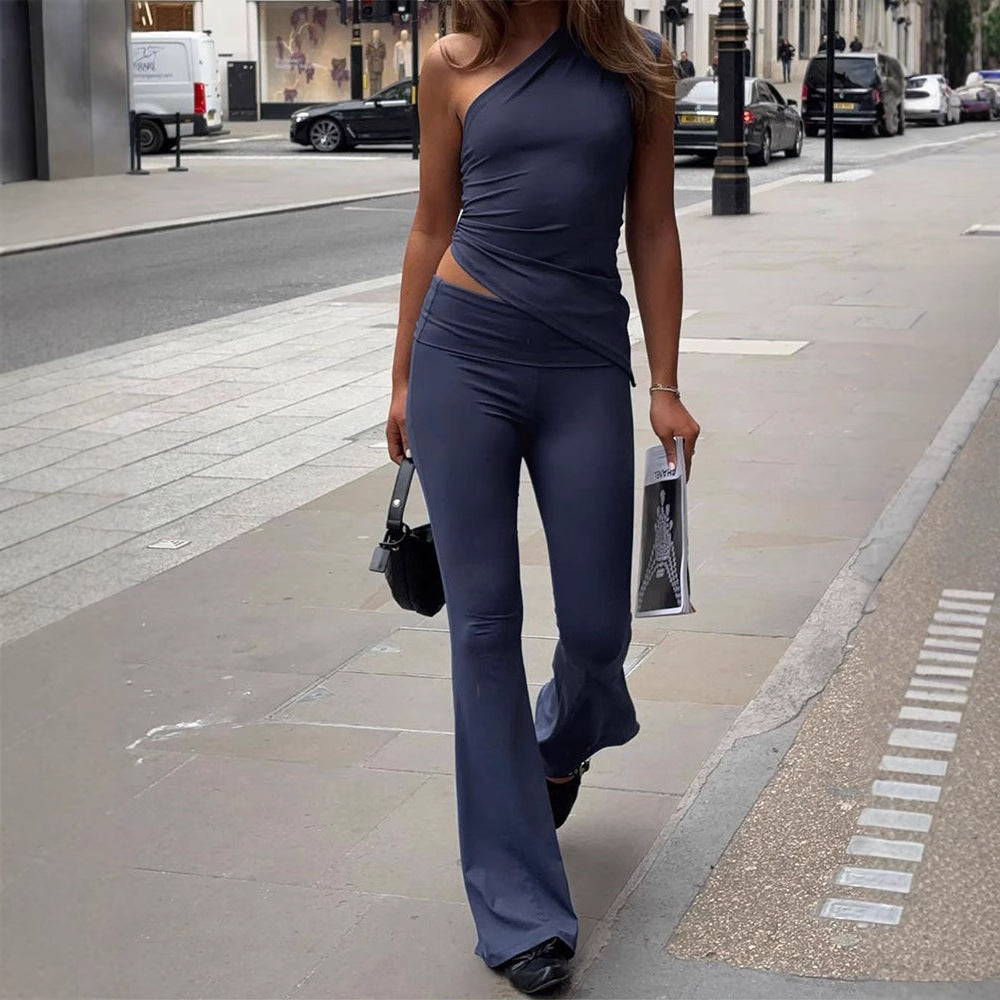 Damen Eleganter Jumpsuit mit asymmetrischem Design und dekorativer Taillierung R&B