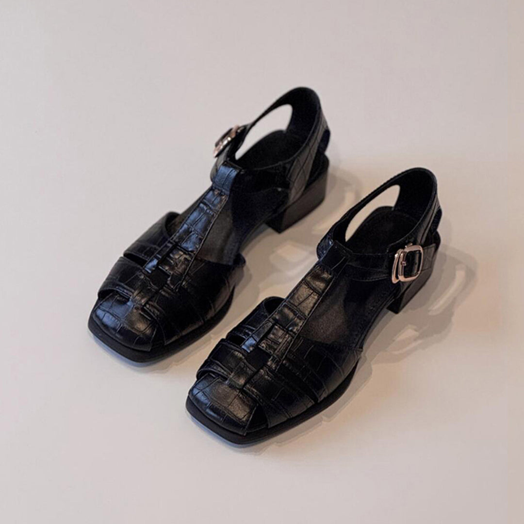 Damen Slingback Sandalen mit stilvollem Krokodillederdesign R&B