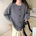 Damen Strickcardigan mit bunten Knopfdetails und angenehmer Passform