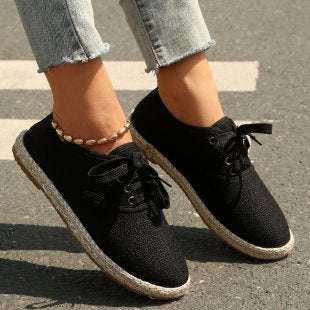 Damen bequeme Slip-Ons mit jute Details R&B