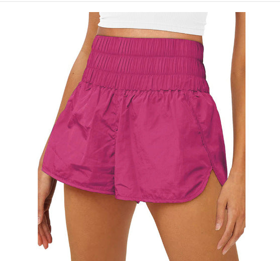 Damen Sportliche Laufshorts mit hohem Taillenbund und elastischem Bündchen R&B