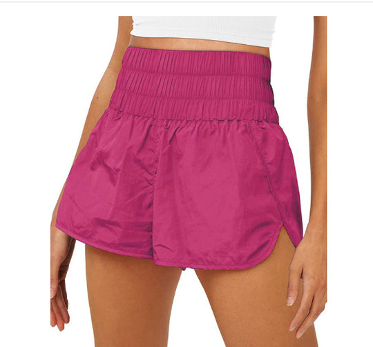 Damen Sportliche Laufshorts mit hohem Taillenbund und elastischem Bündchen R&B
