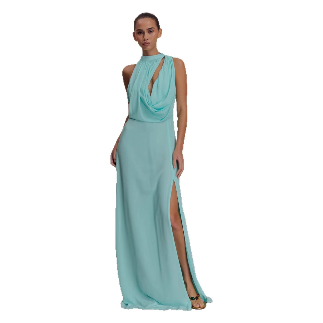 Damen Elegantes Maxi-Kleid mit drapiertem Oberteil R&B