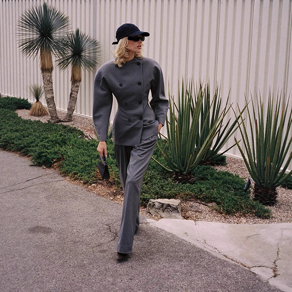 Damen Elegante Business-Jacke mit doppelter Knopfleiste R&B