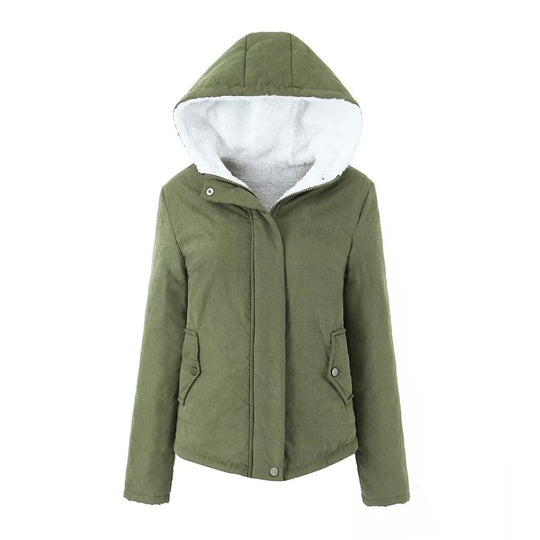 Damen gesteppte Winterjacke mit Kapuze und warmem Innenfutter R&B