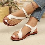 Damen Flache Badesandalen mit verstellbaren Riemen und ergonomischem Fußbett R&B