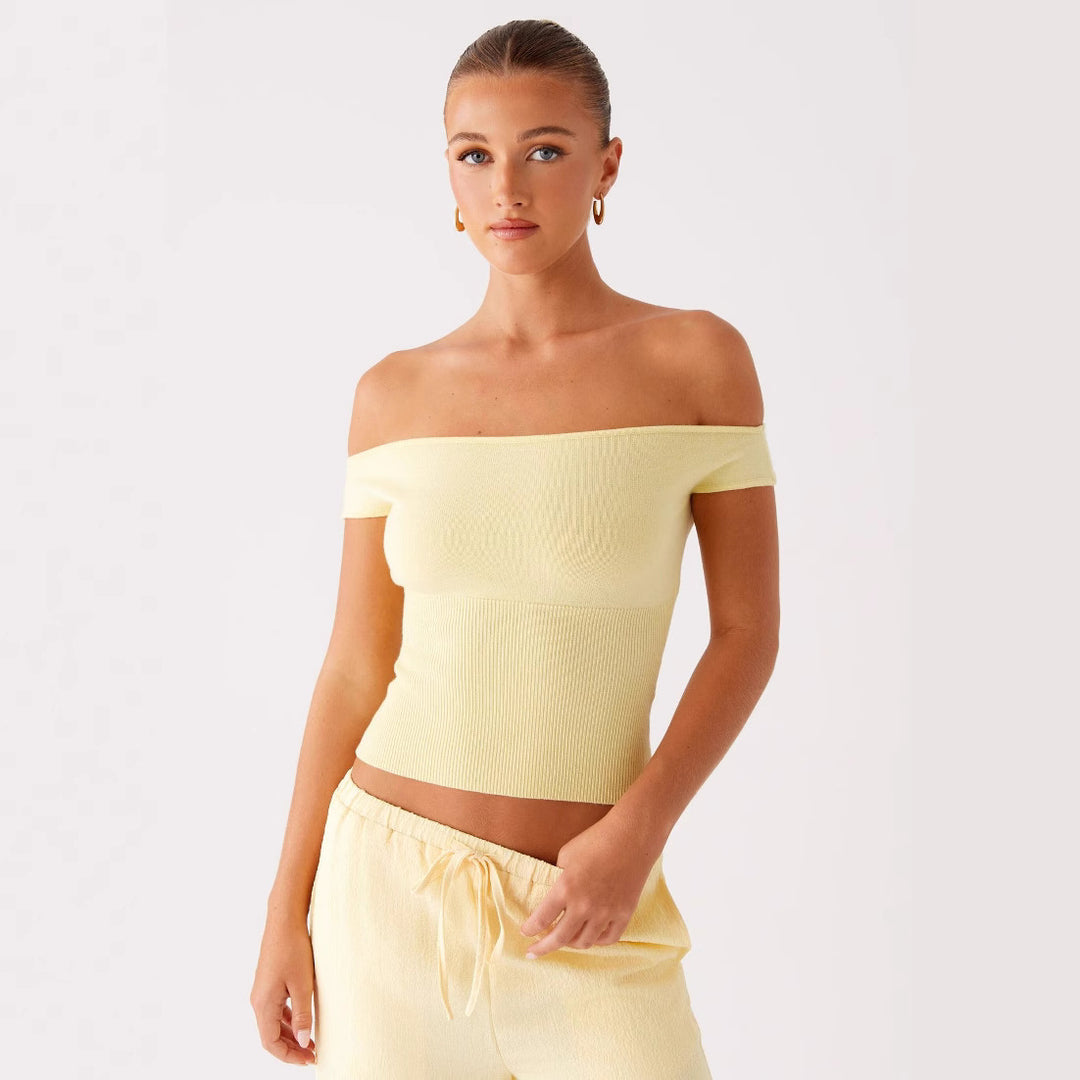 Damen Off-Shoulder Rippoberteil R&B