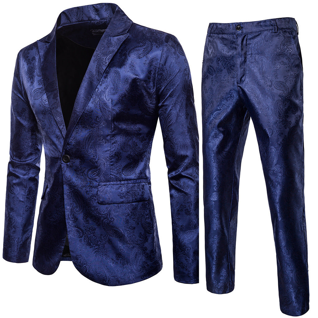 Herren elegantes Anzug-Set mit feinem Paisleymuster R&B