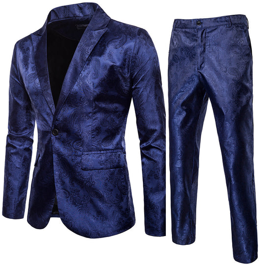 Herren elegantes Anzug-Set mit feinem Paisleymuster R&B