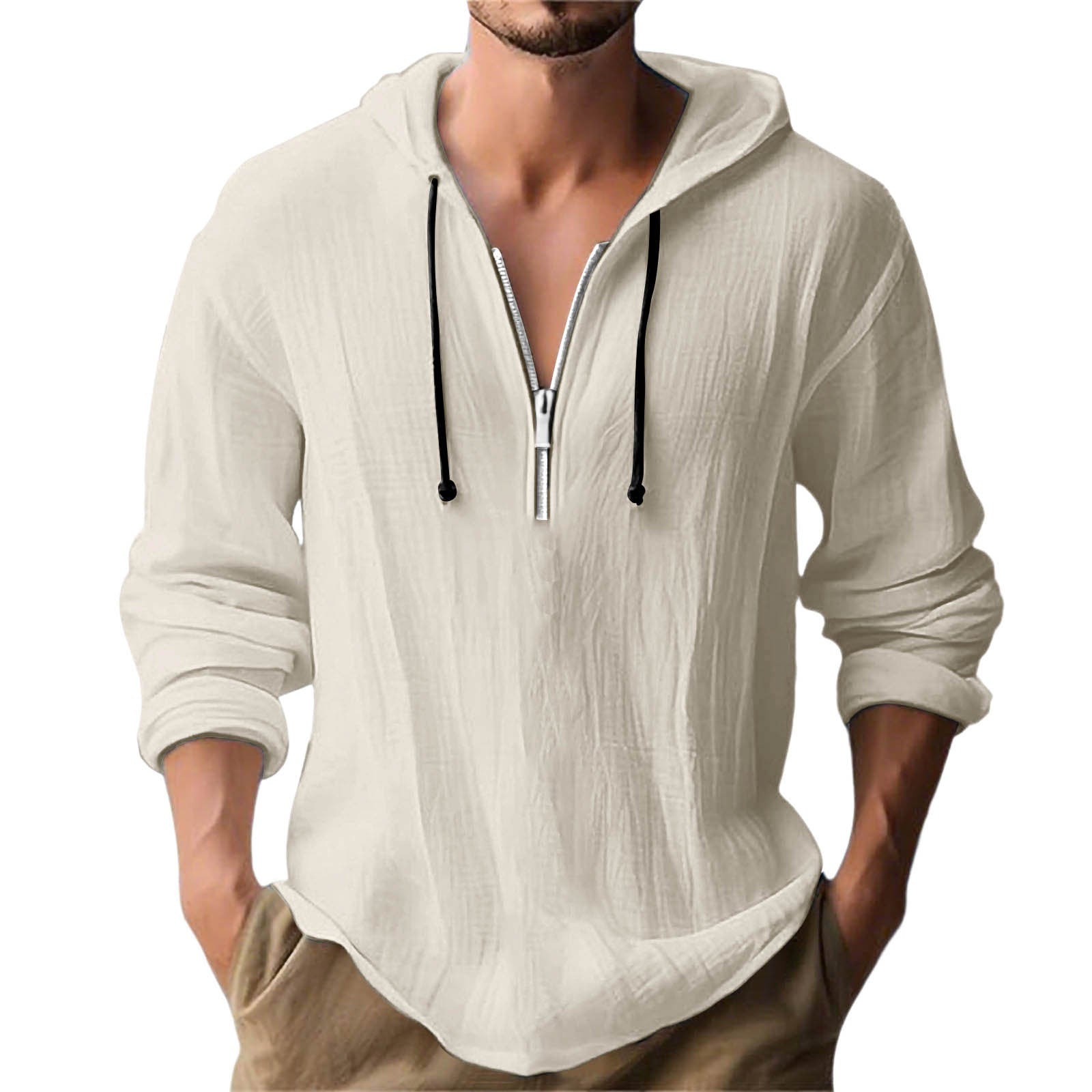 Herren lässiger Kapuzenpullover mit Reißverschluss R&B