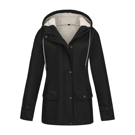 Damen Funktionale Winterjacke mit Fleece-Futter und Kapuze R&B
