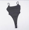 Damen Badeanzug mit hochgeschnittenem Design und verspieltem Polka-Dots-Muster R&B