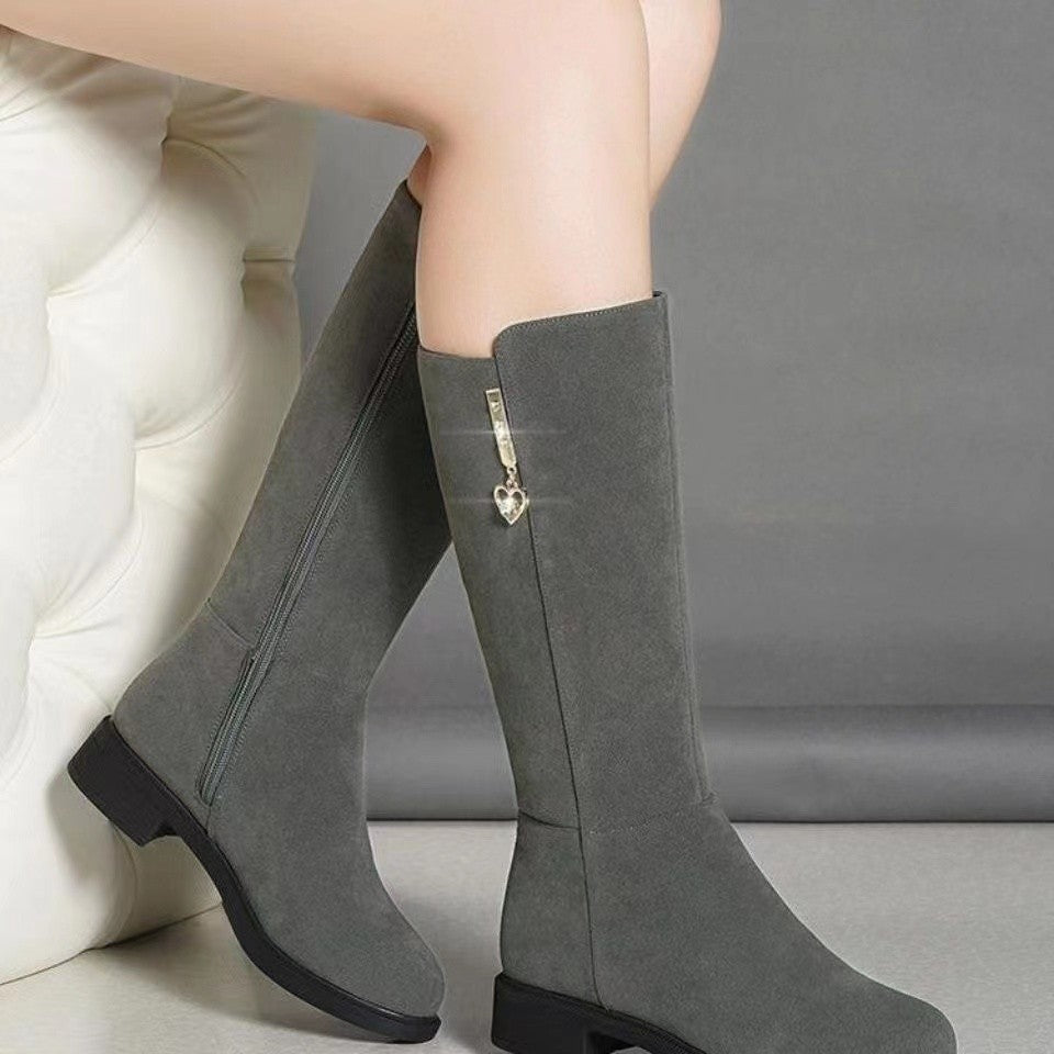 Damen Hochwertige Stiefel mit seitlichem Reißverschluss und modischem Detail R&B