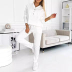Damen Freizeit-Jogginganzug mit eleganten Knopfdetails R&B