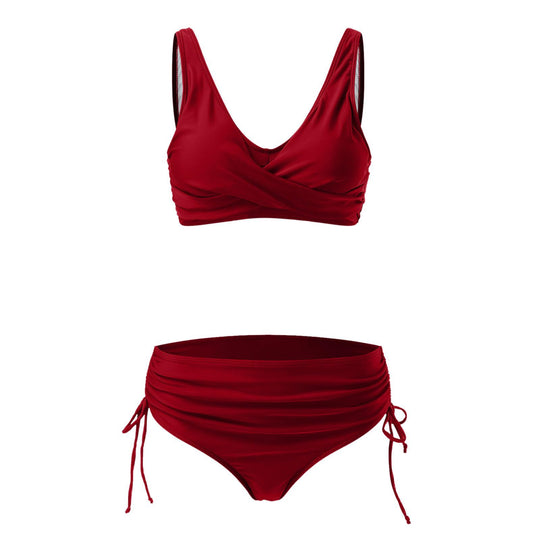 Damen Hochwertiges Wickel-Bikini-Set mit regulierbarem Höschen R&B
