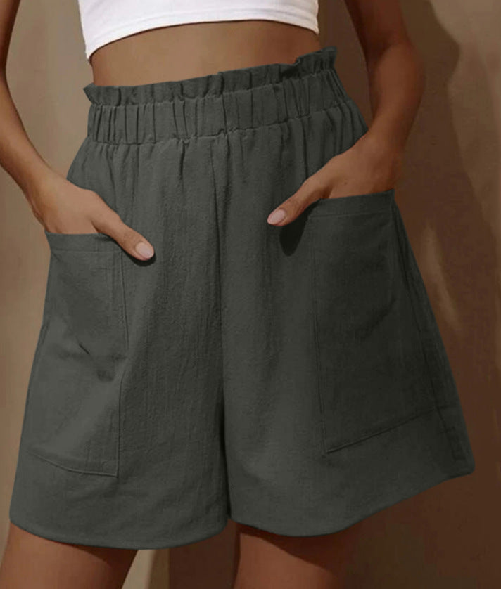 Damen Baumwollshorts mit elastischem Bund und praktischen Taschen R&B
