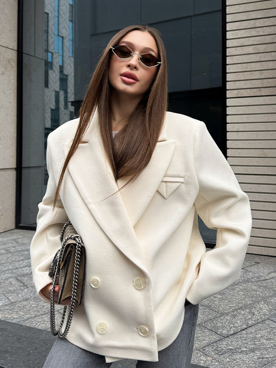 Damen Oversized Blazerjacke mit doppelter Knopfleiste und eleganten Details R&B