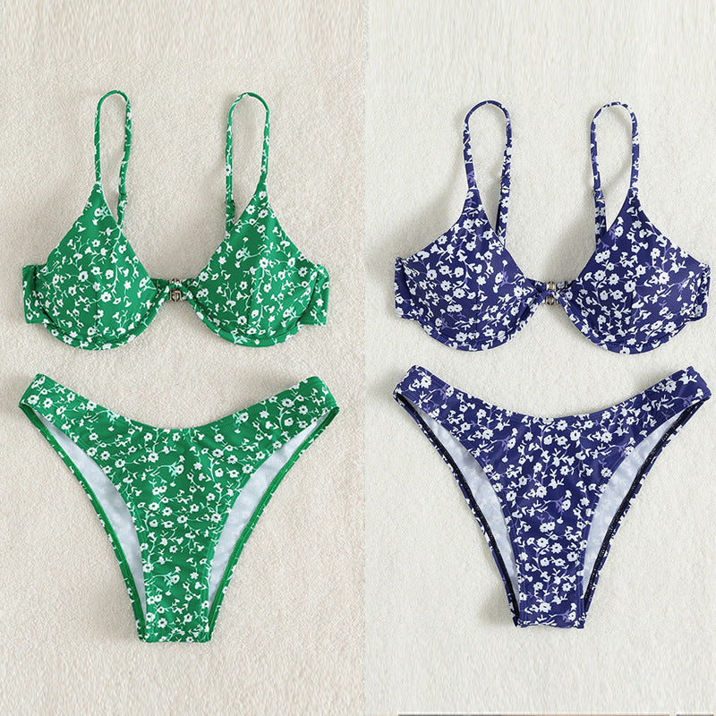 Damen Triangel-Bikini mit floralem Design und komfortabler Passform