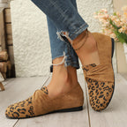 Damen Mokassins mit modischem Leopardenmuster und eleganter Schleifenapplikation R&B