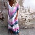 Damen Maxikleid mit V-Ausschnitt und seitlichen Taschen R&B