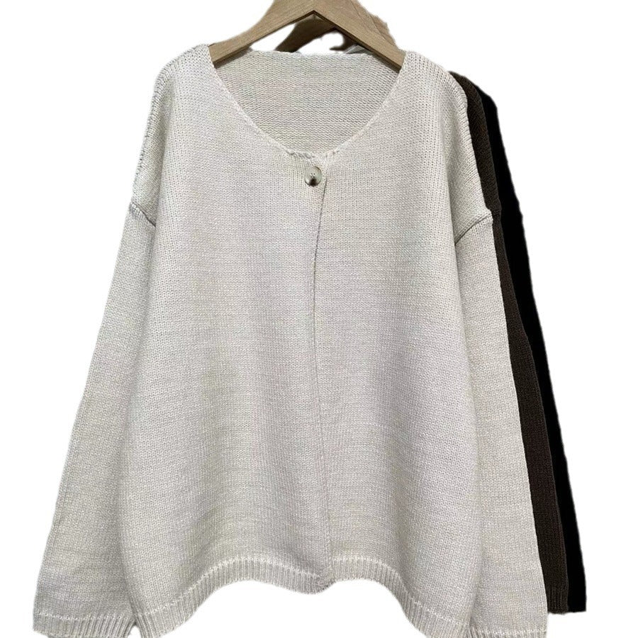 Damen Oversized Strickjacke mit sanften Texturen und offenen Fronten R&B
