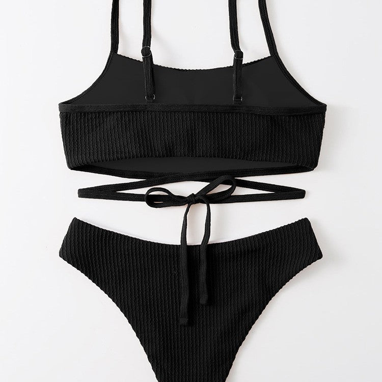 Damen Bikini-Set mit verstellbaren Trägern und modischem Wickeldetail R&B