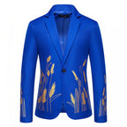 Herren eleganter Blazer mit floralen Stickereien R&B